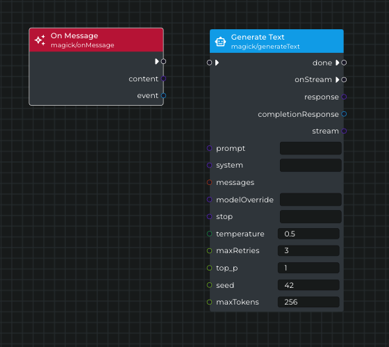 Generate Text Node Connected