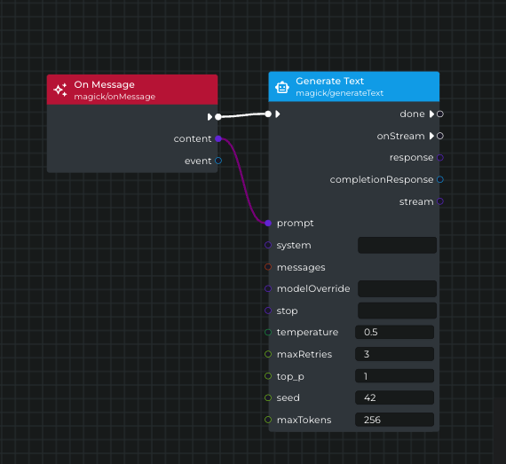 Generate Text Node Connected